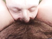 draining cunt juice from fat furry cunt