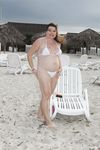 Annie Martin - Quebec Canada - Cuba Beach white bikini