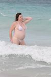 Annie Martin - Quebec Canada - Cuba Beach topless pregnant