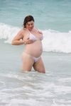Annie Martin - Quebec Canada - Cuba Beach topless pregnant