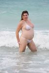 Annie Martin - Quebec Canada - Cuba Beach topless pregnant