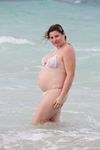 Annie Martin - Quebec Canada - Cuba Beach topless pregnant