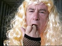 Photos from the shoot of Sharon Goes Blonde.