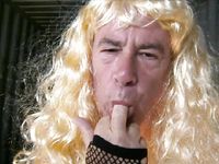 Photos from the shoot of Sharon Goes Blonde.