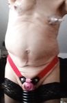 pink chastity with belt and nipple sucker