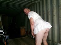 Sharon the sissy whore tries on some of her dresses