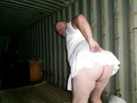 Sharon the sissy whore tries on some of her dresses