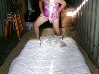 Setting up to film Sissy Sharon Does Hello Kitty