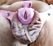 Completely without a penis and testicles, everything pushed