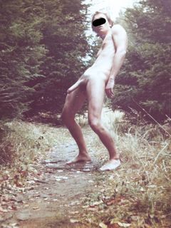 vintage Foto: myself not going to School, Age 21, Erection