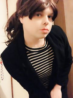 Shemale tranny sissy CD strips naked and exposed