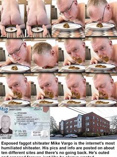 Shiteater Mike Vargo sticks his nose in a fresh pile of shit