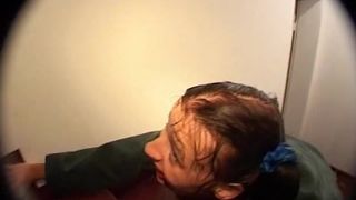 German cleaning lady pissed and fucked in mouth.