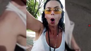 Russian mature on the street live