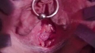 Mature lesbian dominatrix in high heels punishing slave’s pussy