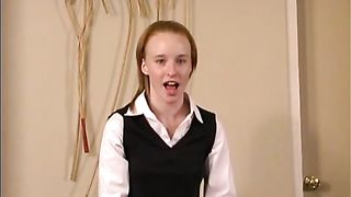 Spanking a blonde teen