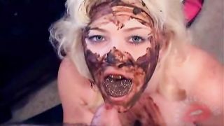 Scat cum and piss swallow