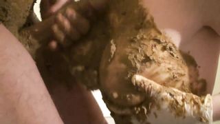 Scat on tits with titty fuck