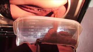 Mistress shit a big turd on a slave face