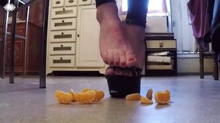 Food crush with heels and barefoot