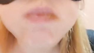 Girl poops in public toilet and eats it