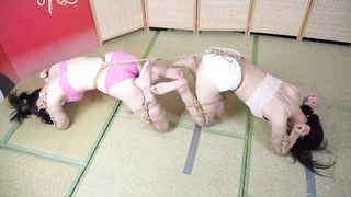 Tied up lesbians serving each other 16