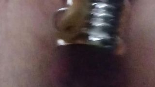 Reverse chastity with many metal rings and lock