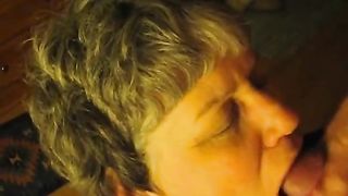 Granny swallows cum