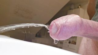 Piss with hard cock near the cam