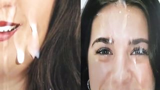 My mother and my sister getting a facial cumshot