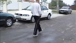 Watch these filthy outdoor sluts get their piss-soaked pussies filled with scat