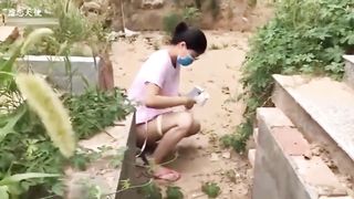 Chinese Girl outdoor exhibitionism BDSM Training 68