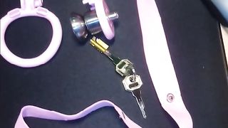 Pink inverted chastity with belt