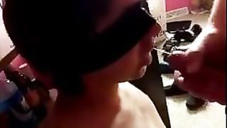 Verbal Chub Master Dominates Small Slave With Rough Blowjob