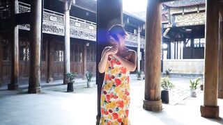 Chinese Girl outdoor exhibitionism BDSM Training 89