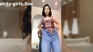 Crazy webcam model public piss in yeans on street