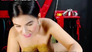 Big Tits Latina Smear Lot of Shit on Boobs & Eats Shit