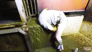 Girlfriend's Cowshed Tour - Couple in Cowshit