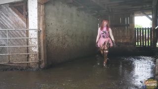 Shiny in cow dung - latex covered in cowshit