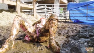 Shiny in cow dung - latex covered in cowshit