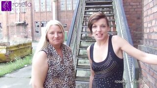 Public long distance piss challenge! Roxy vs. RosellaExtrem!