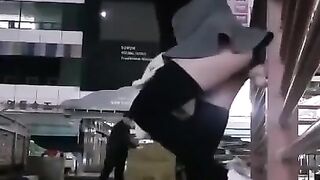 Public anal masturbation