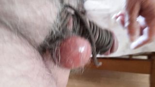 Walking with shiny bound balls.