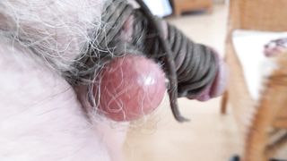 Walking with shiny bound balls.