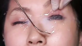 Asian girl cum torment