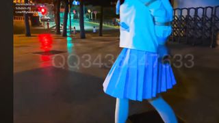 Chinese Girl outdoor exhibitionism BDSM Training 140