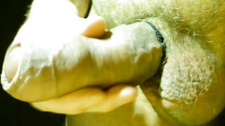 Uncover the tip of my cock