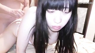 asian whore gets a nice pussy creampie gangbang