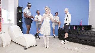 nasty blonde anal gore pissing gangbang