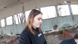 Watch this russian slut get her ass licked and fucked in public POV